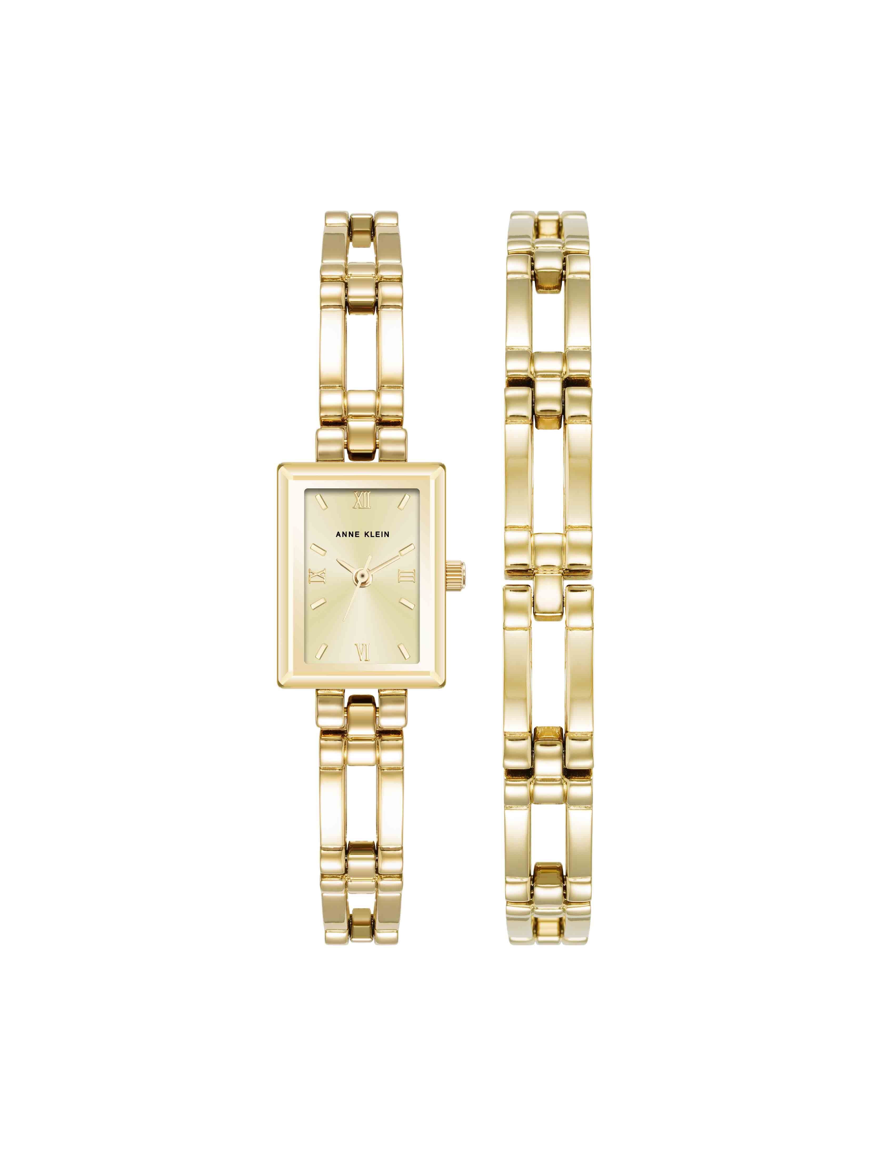 Iconic Rectangular Case Bangle Watch Set