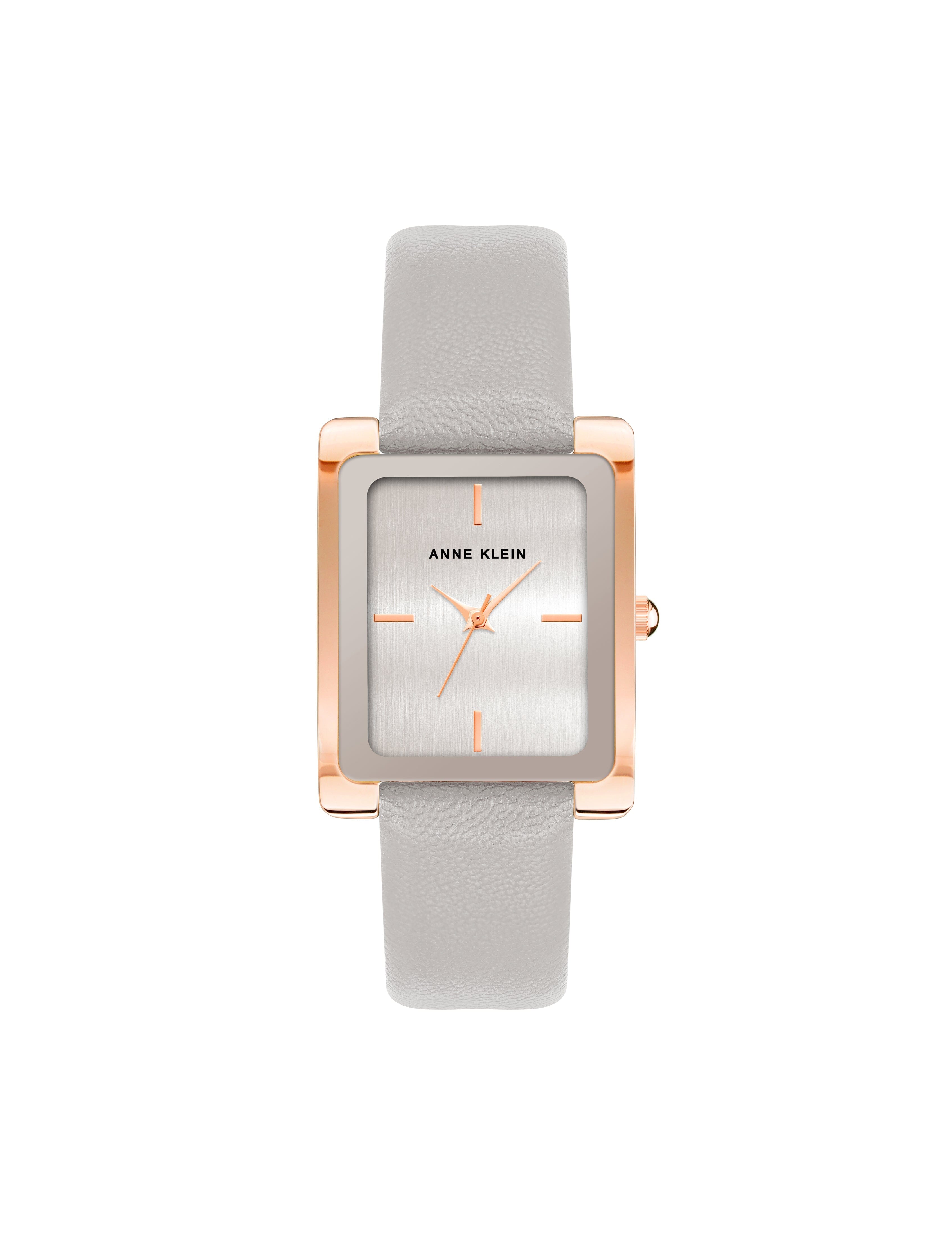 Rectangular Leather Strap Watch