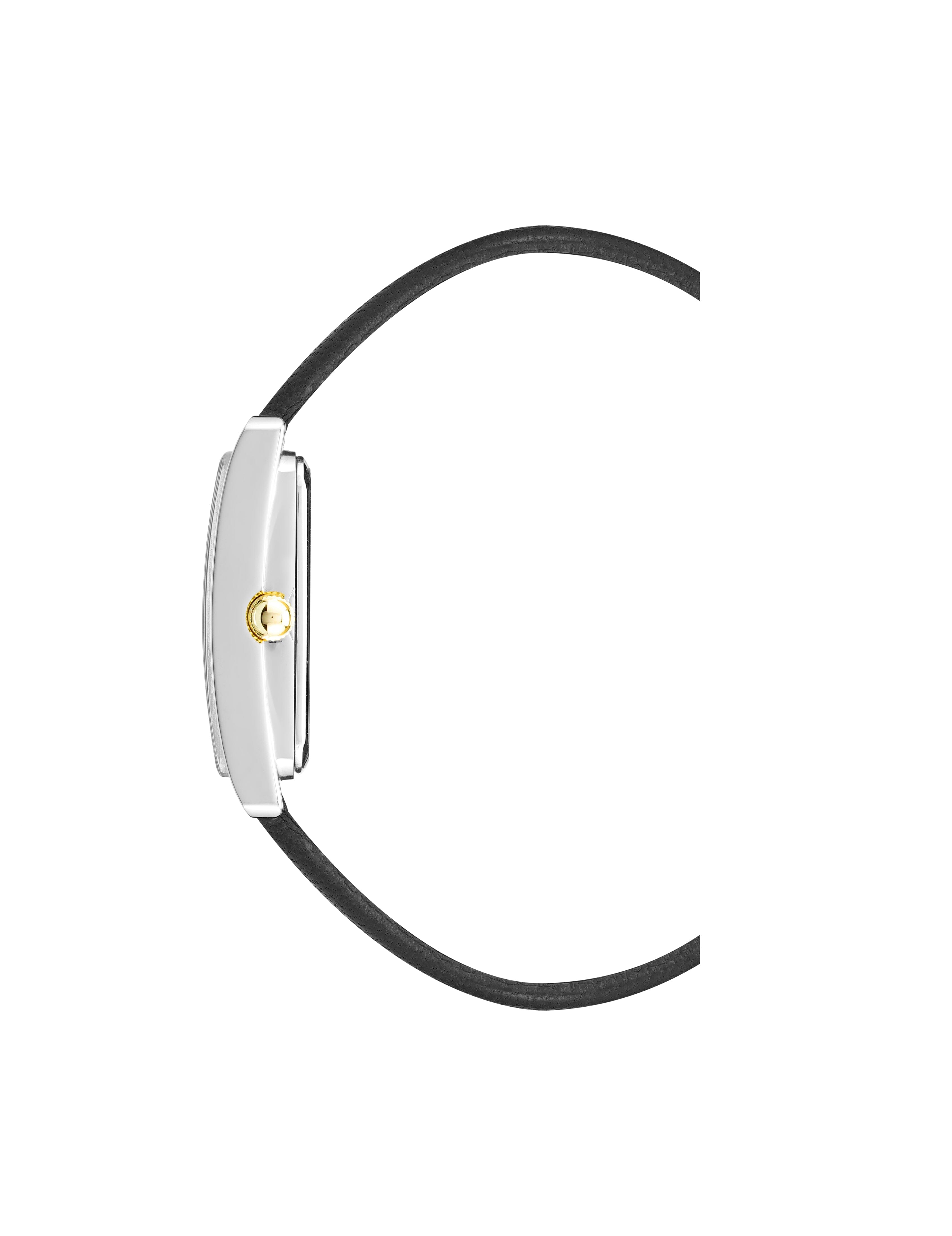 Rectangular Leather Strap Watch