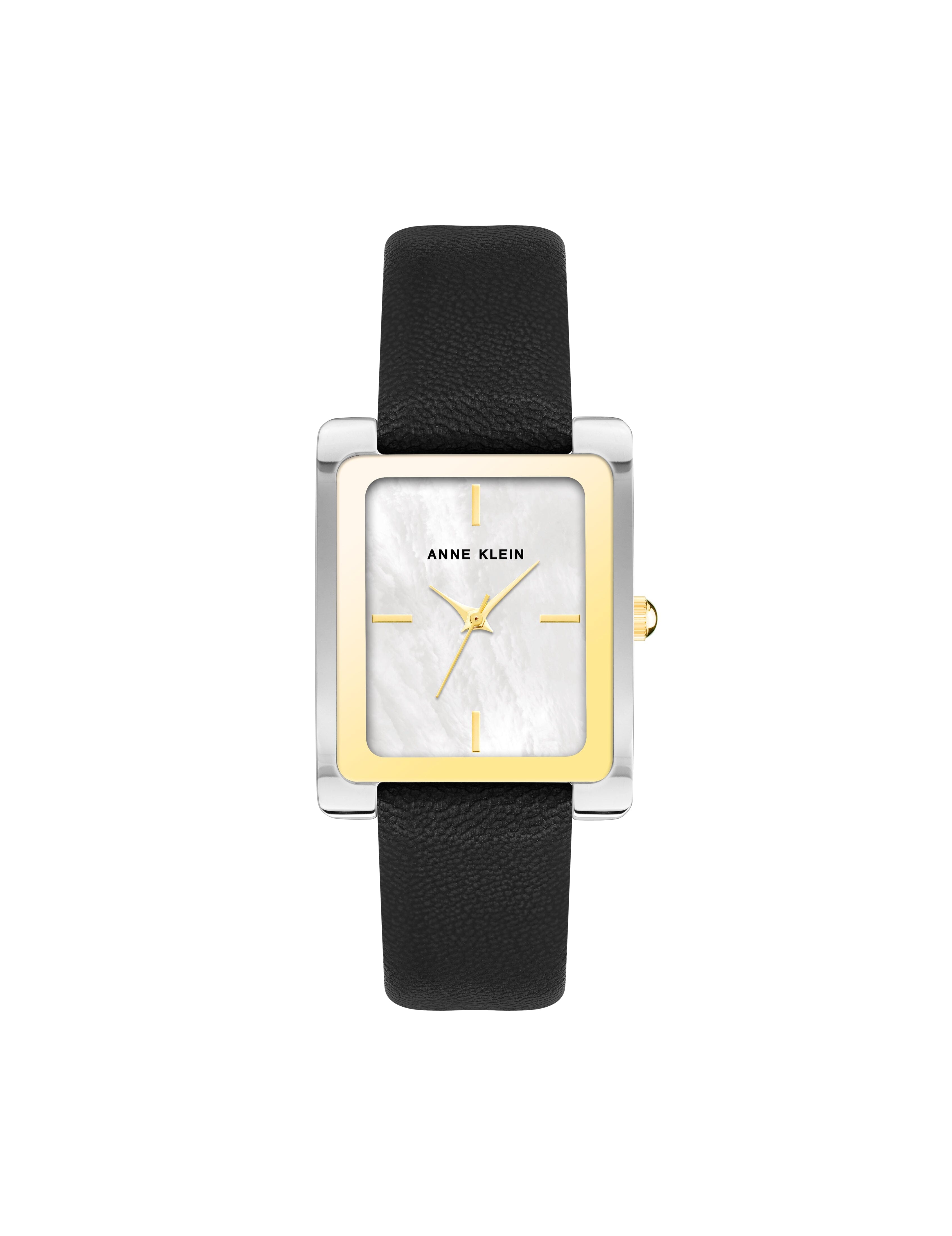 Rectangular Leather Strap Watch