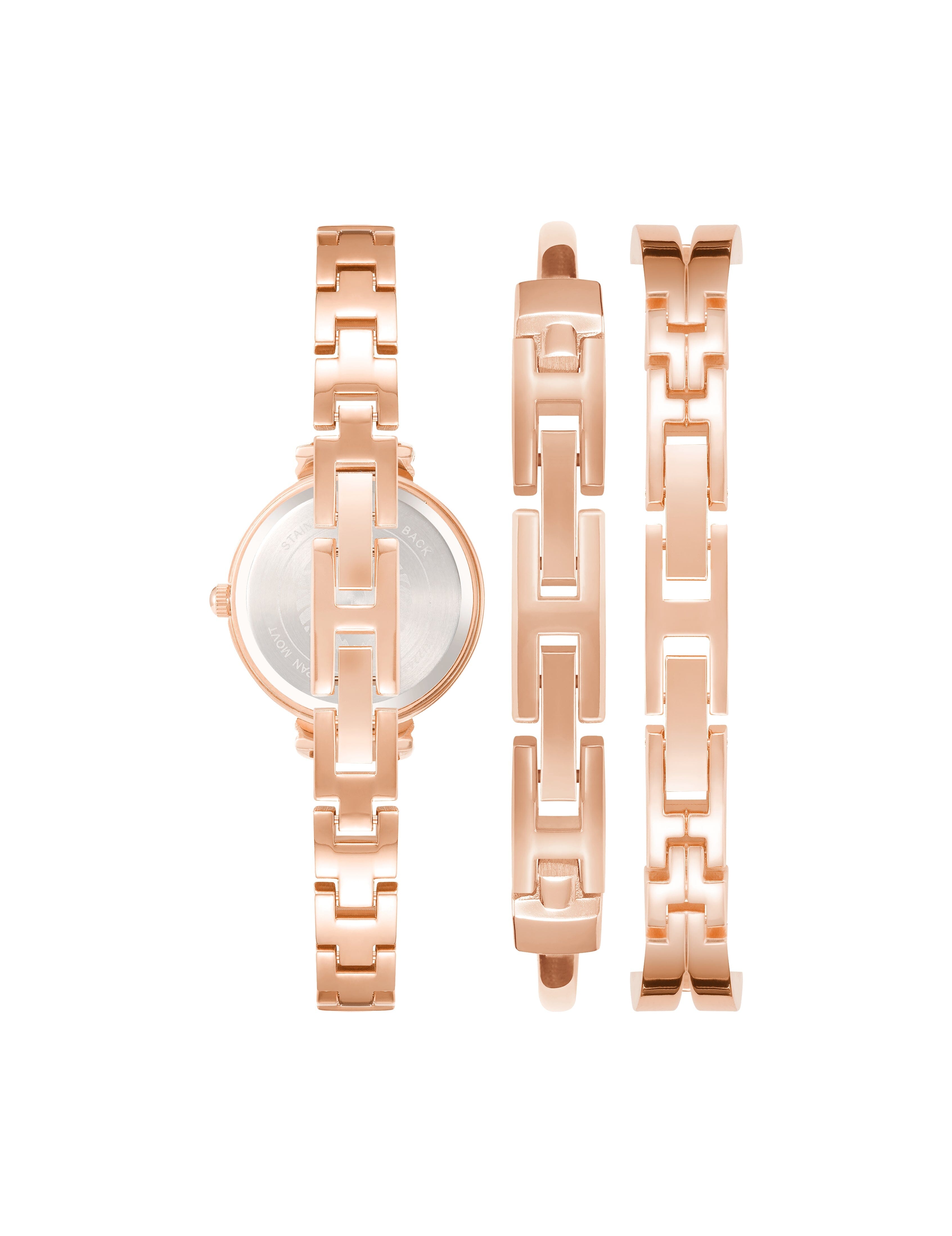 Enamel Accented Watch and Bracelet Set