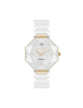 Octagonal Ceramic Diamond Dial Bracelet Watch