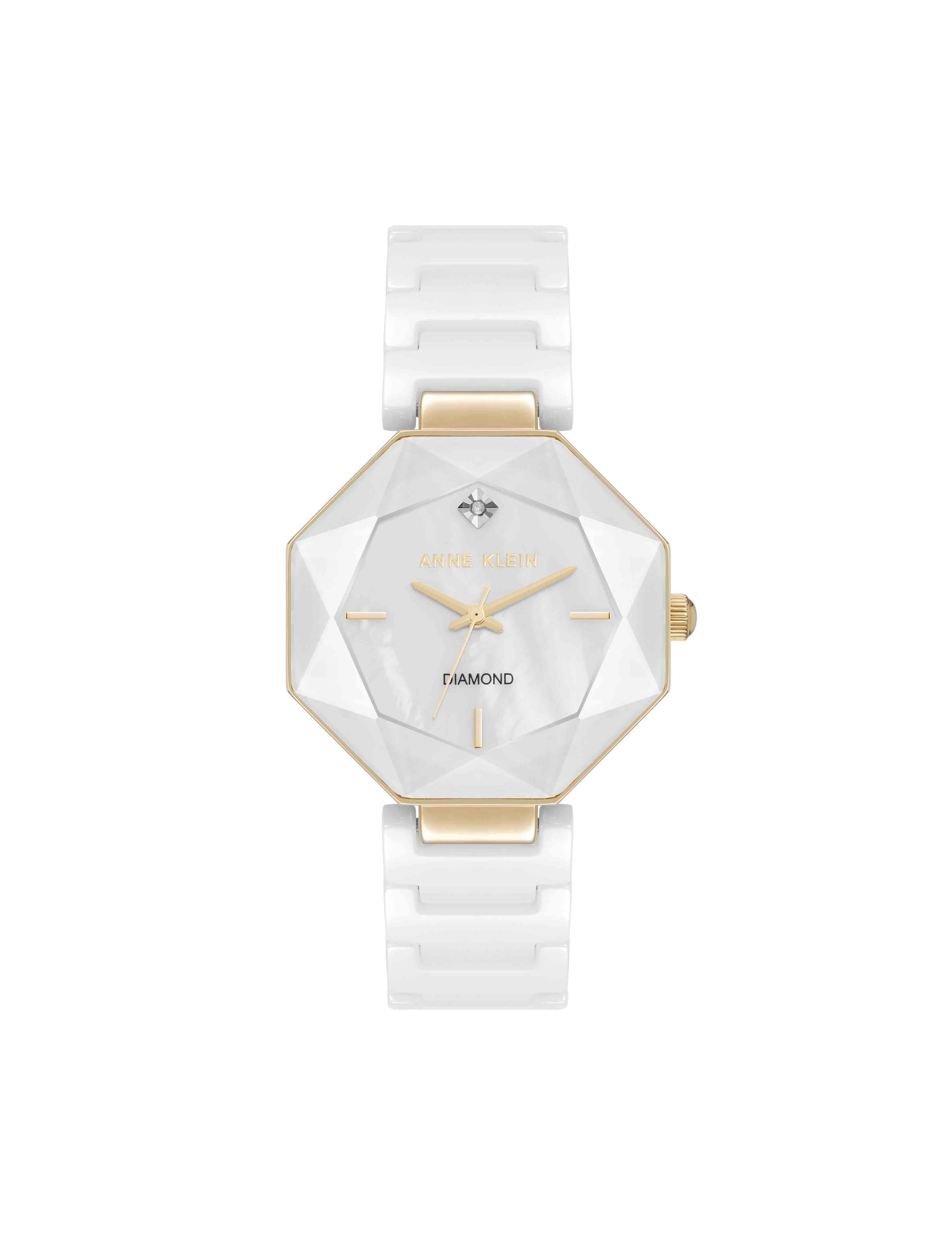 Octagonal Ceramic Diamond Dial Bracelet Watch