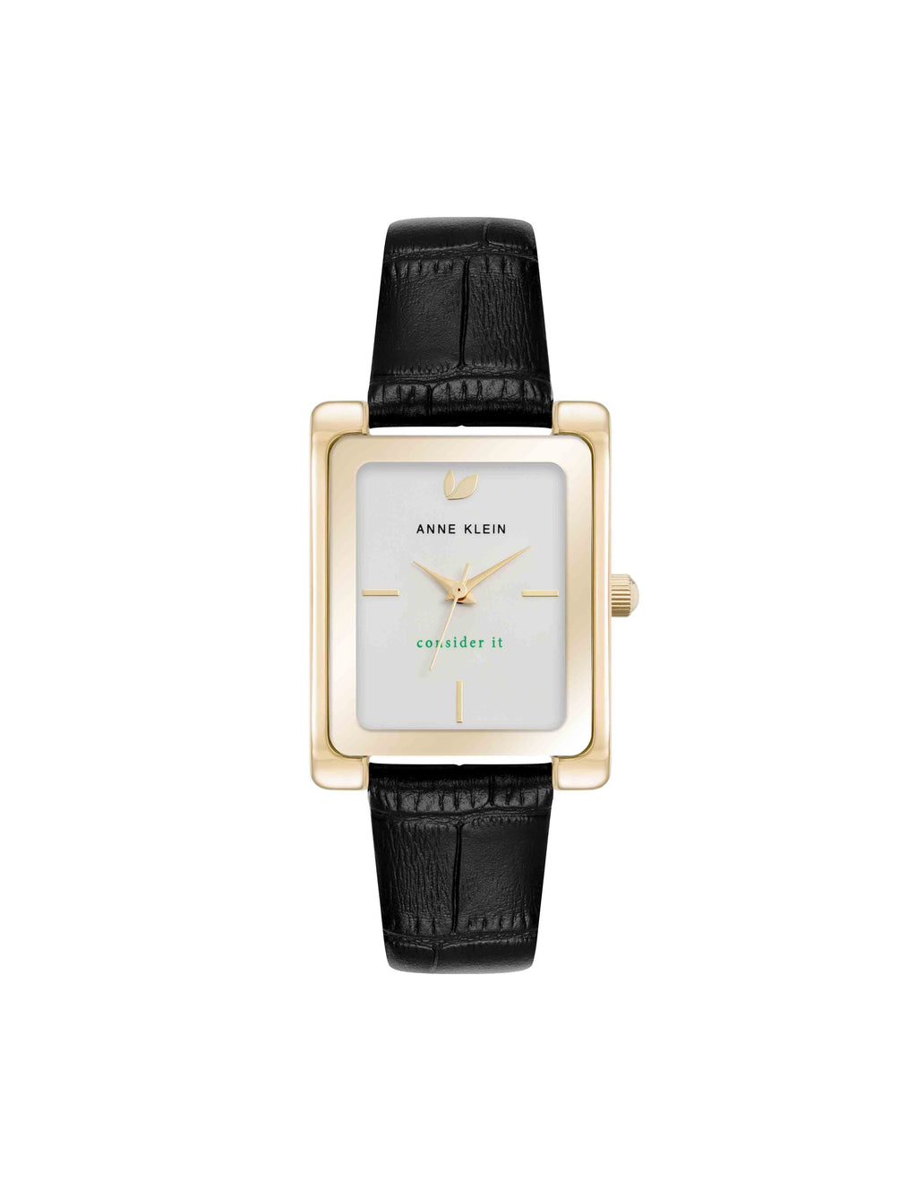 Consider It Rectangular Leather Band Watch