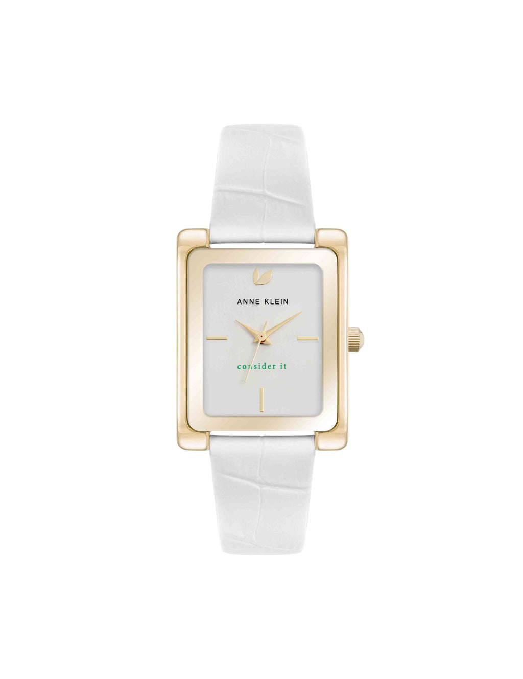 Consider It Rectangular Leather Band Watch