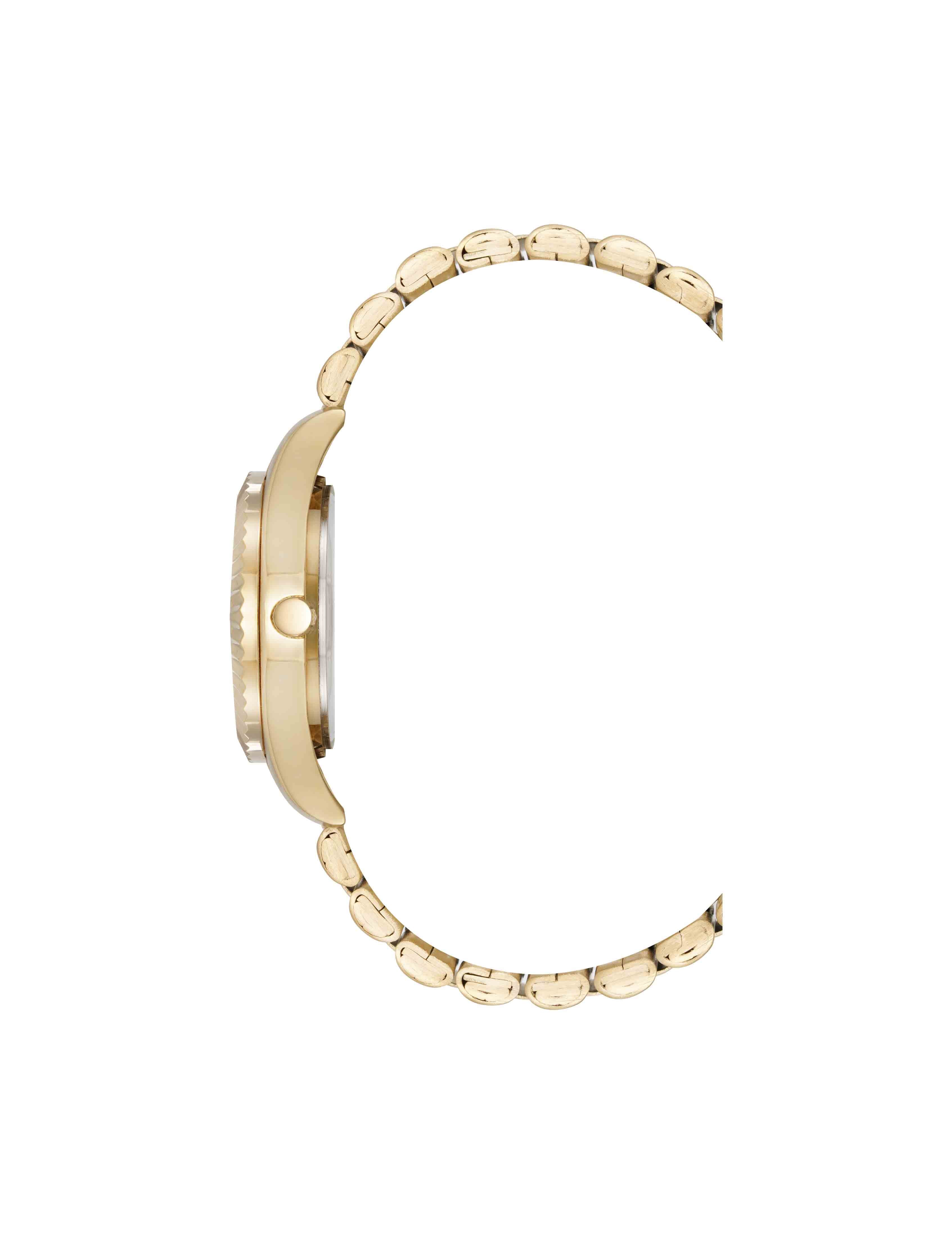 Stainless Steel Floral Dial Watch