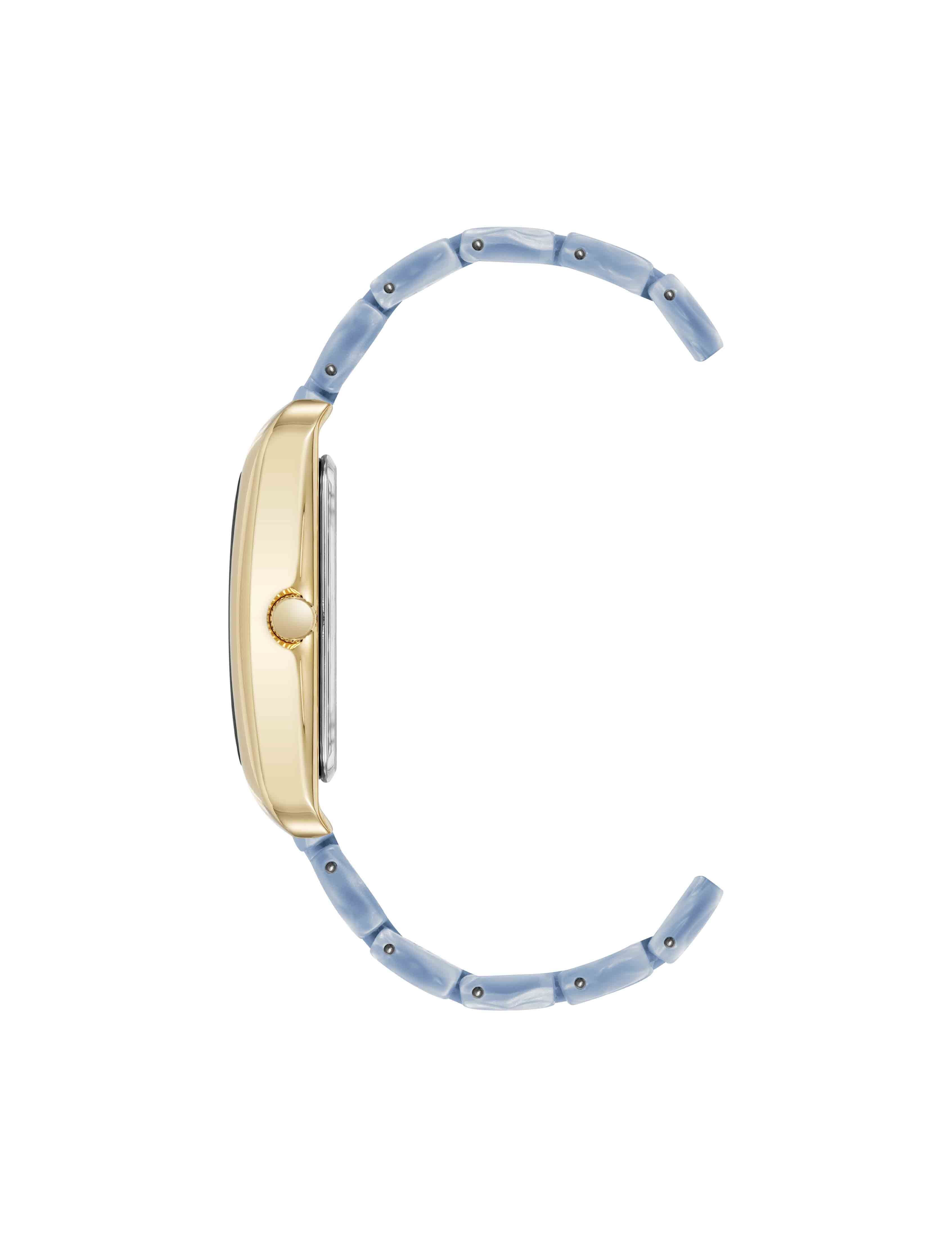 Delicate Rectangular Acetate Link Bracelet Watch