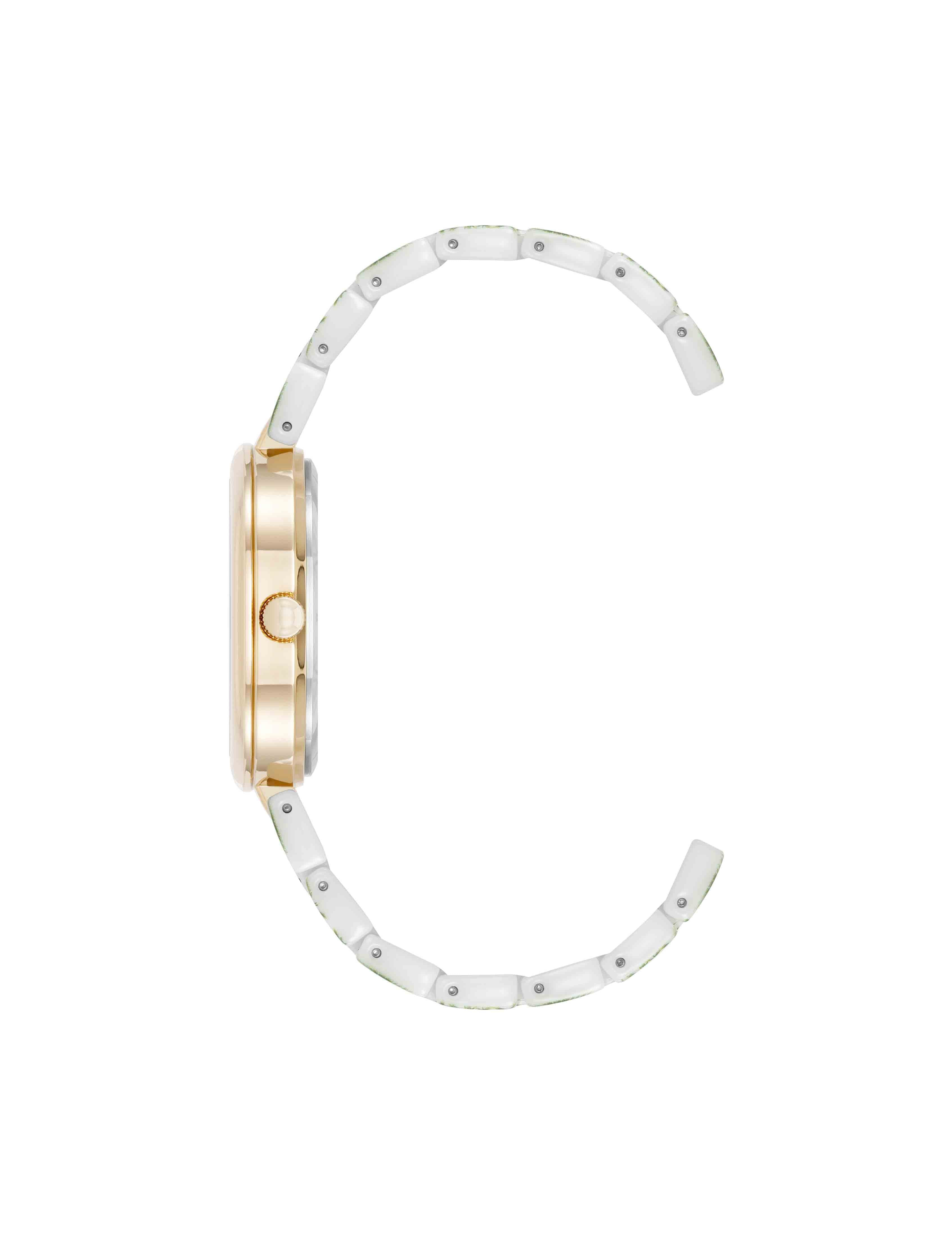 Botanical Pattern Ceramic Bracelet Watch