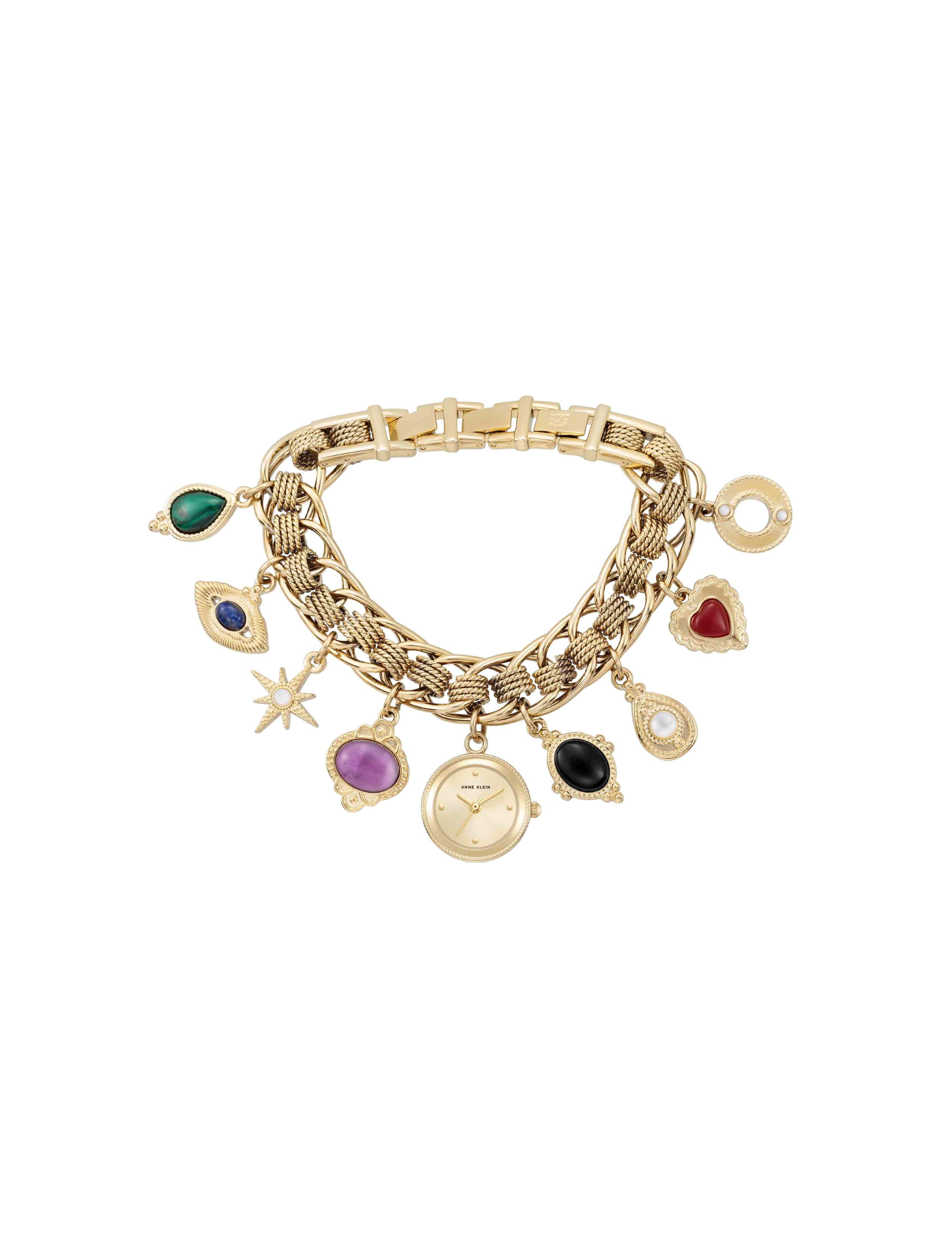 Gemstone Charm Bracelet Watch