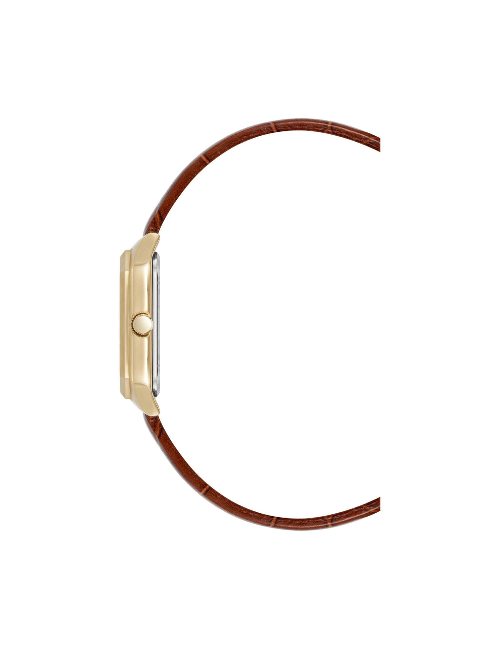 Octagonal Shaped Leather Strap Watch