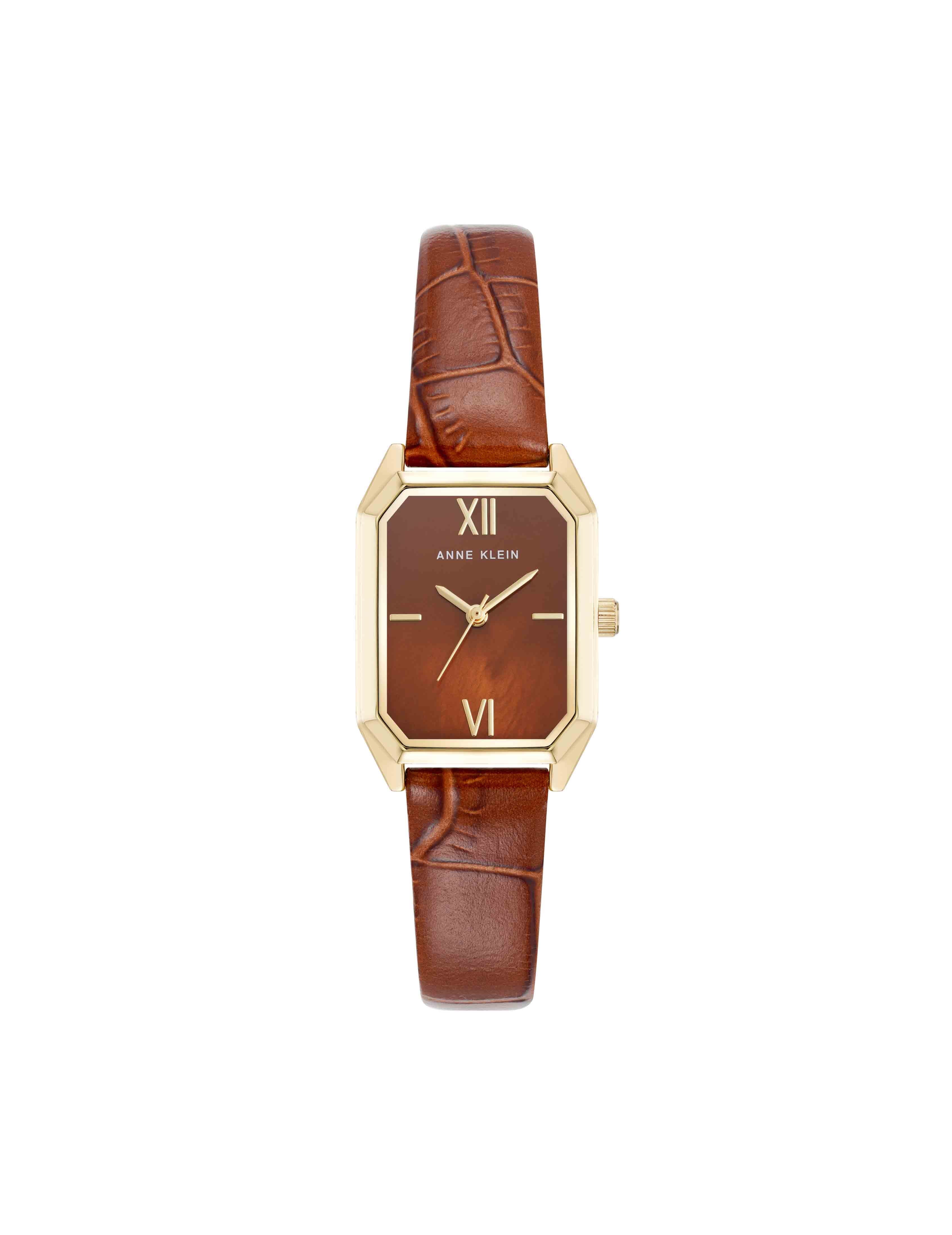 Octagonal Shaped Leather Strap Watch