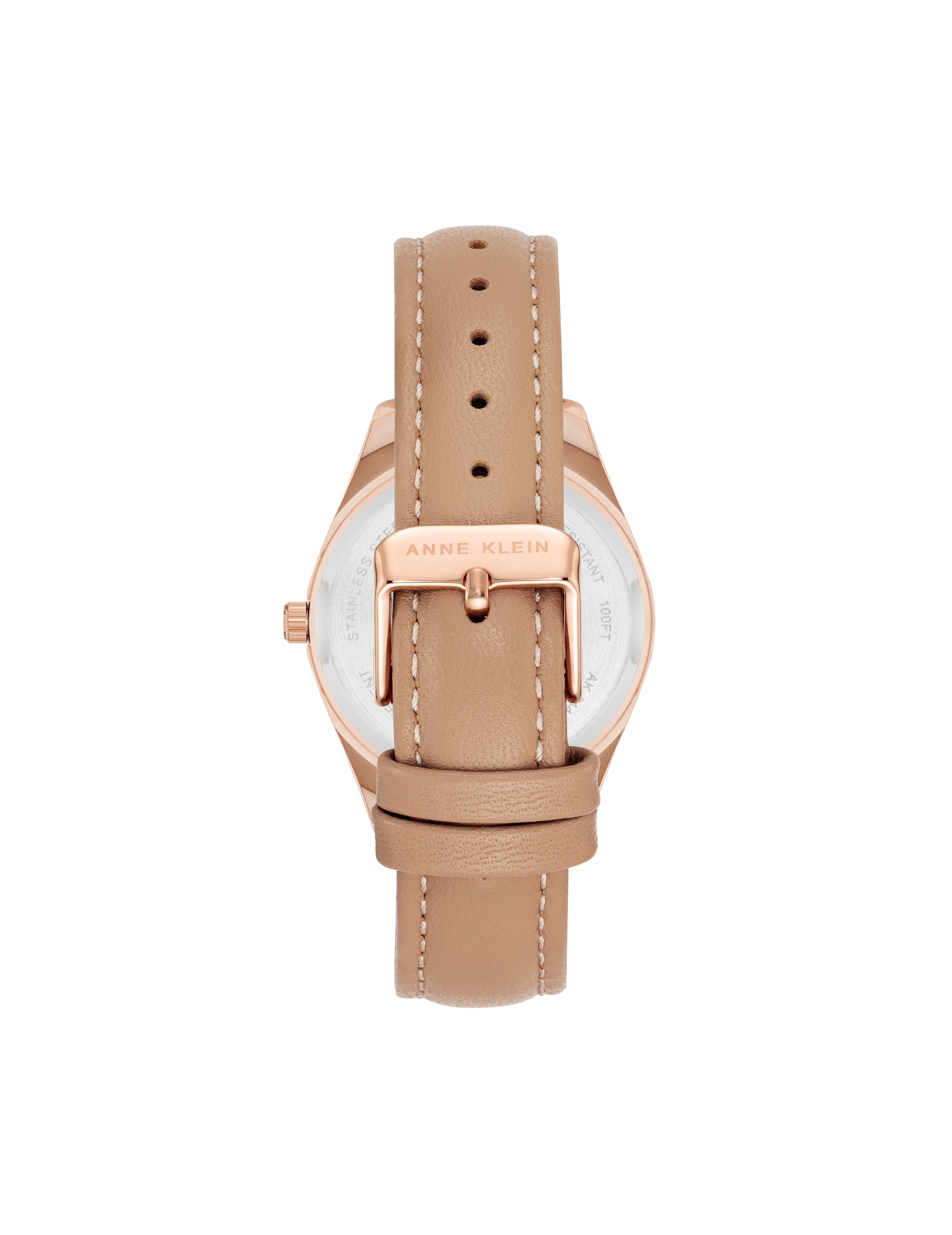 Butterfly Dial Leather Strap Watch