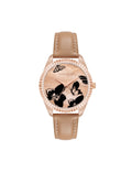 Butterfly Dial Leather Strap Watch