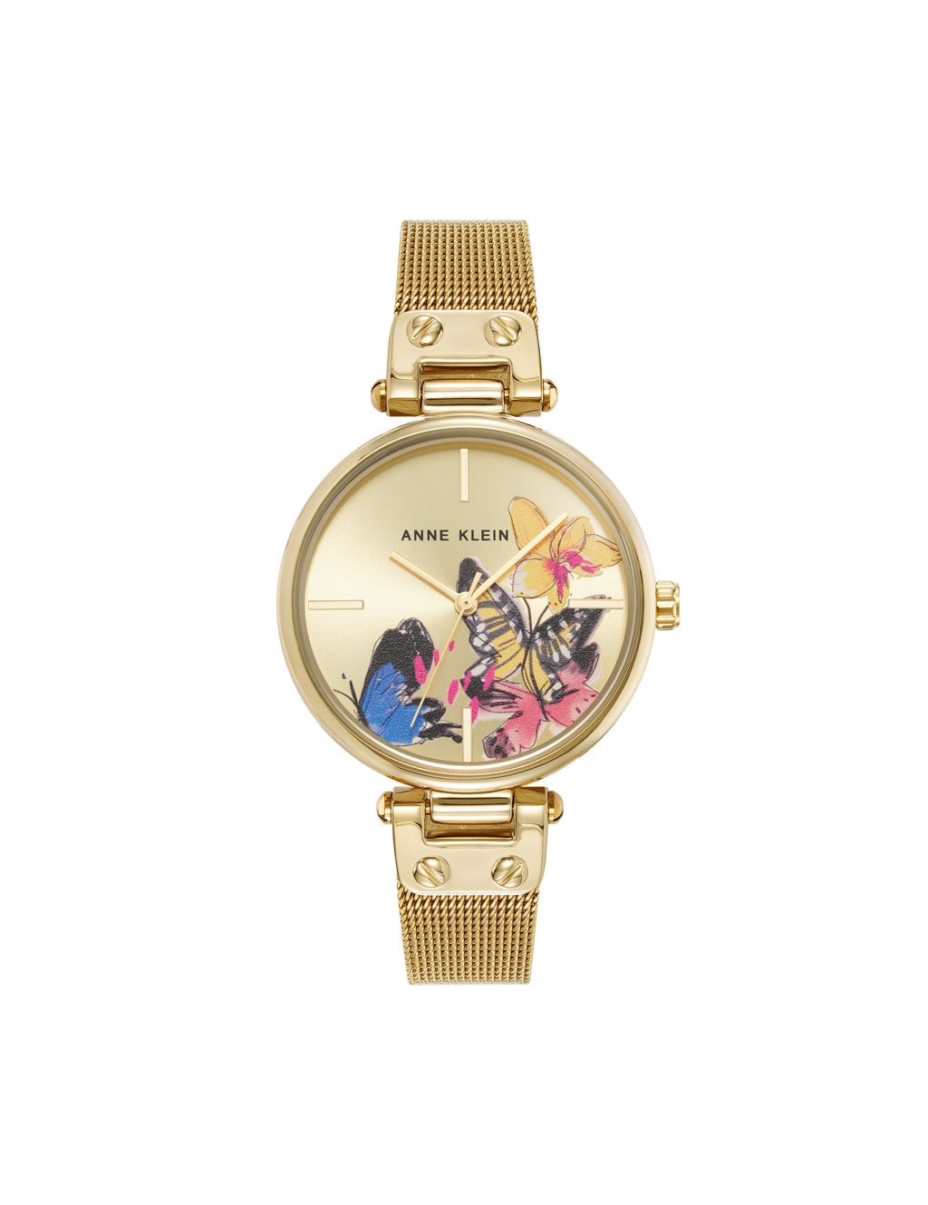 Butterfly Dial Mesh Bracelet Watch