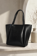 Sac Noir Élégance Croco – Chic & Intemporel