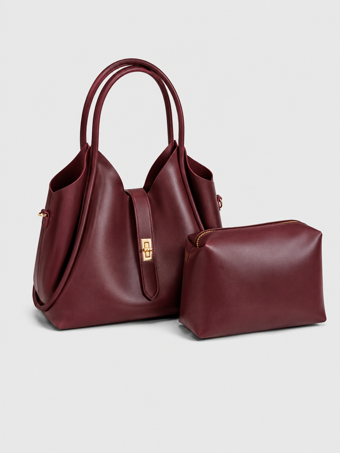 Sac à main élégant 2 en 1 avec pochette assortie