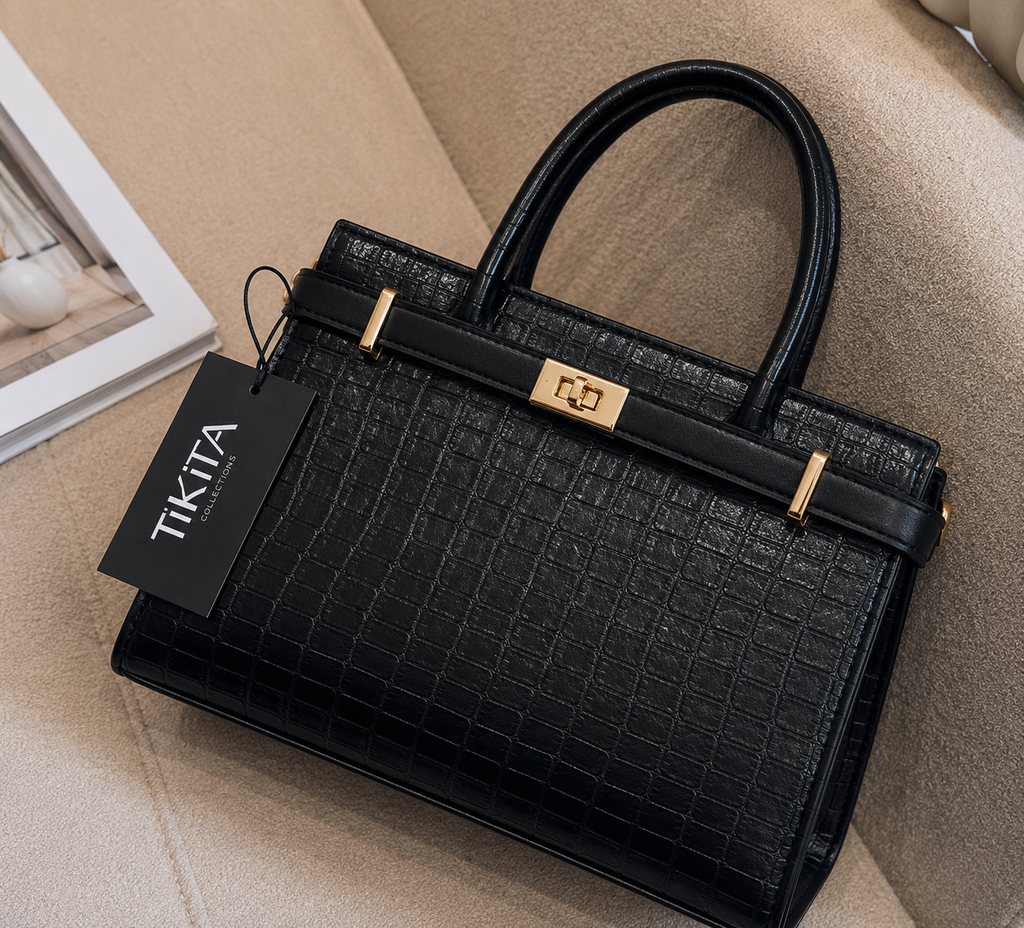 Sac à main effet croco avec bandoulière amovible
