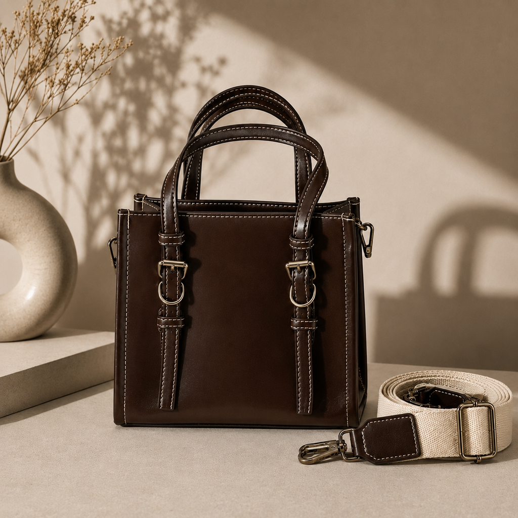 Sac à main élégant avec boucles décoratives