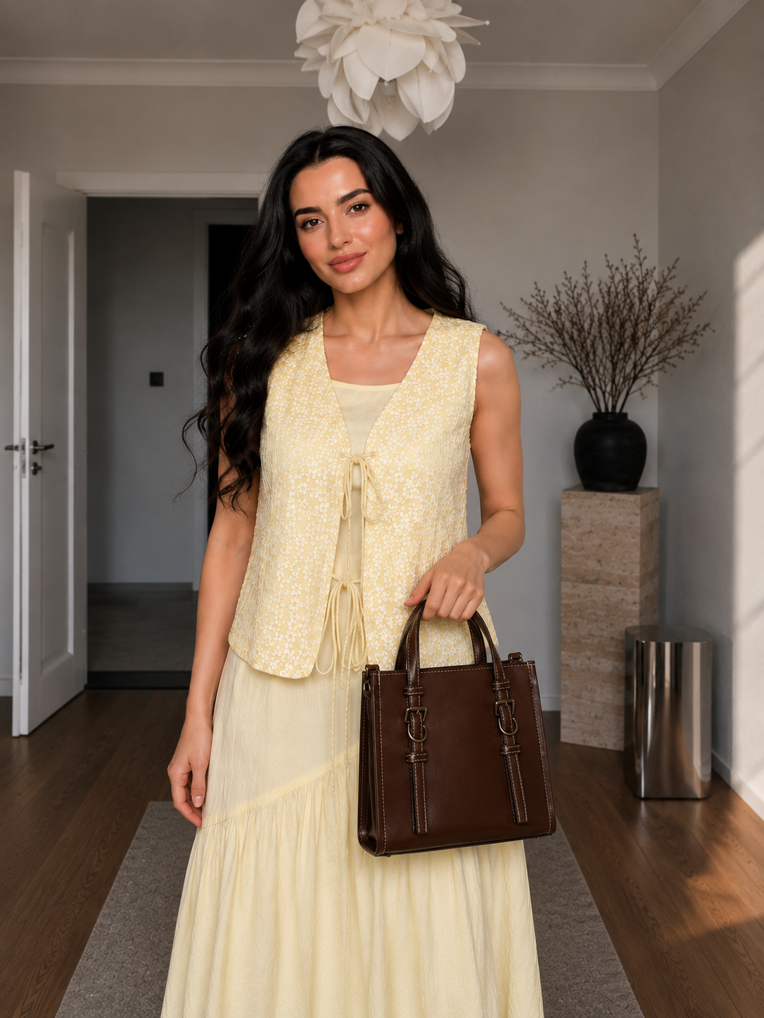 Sac à main élégant avec boucles décoratives