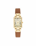 Rectangular Case Leather Strap Watch