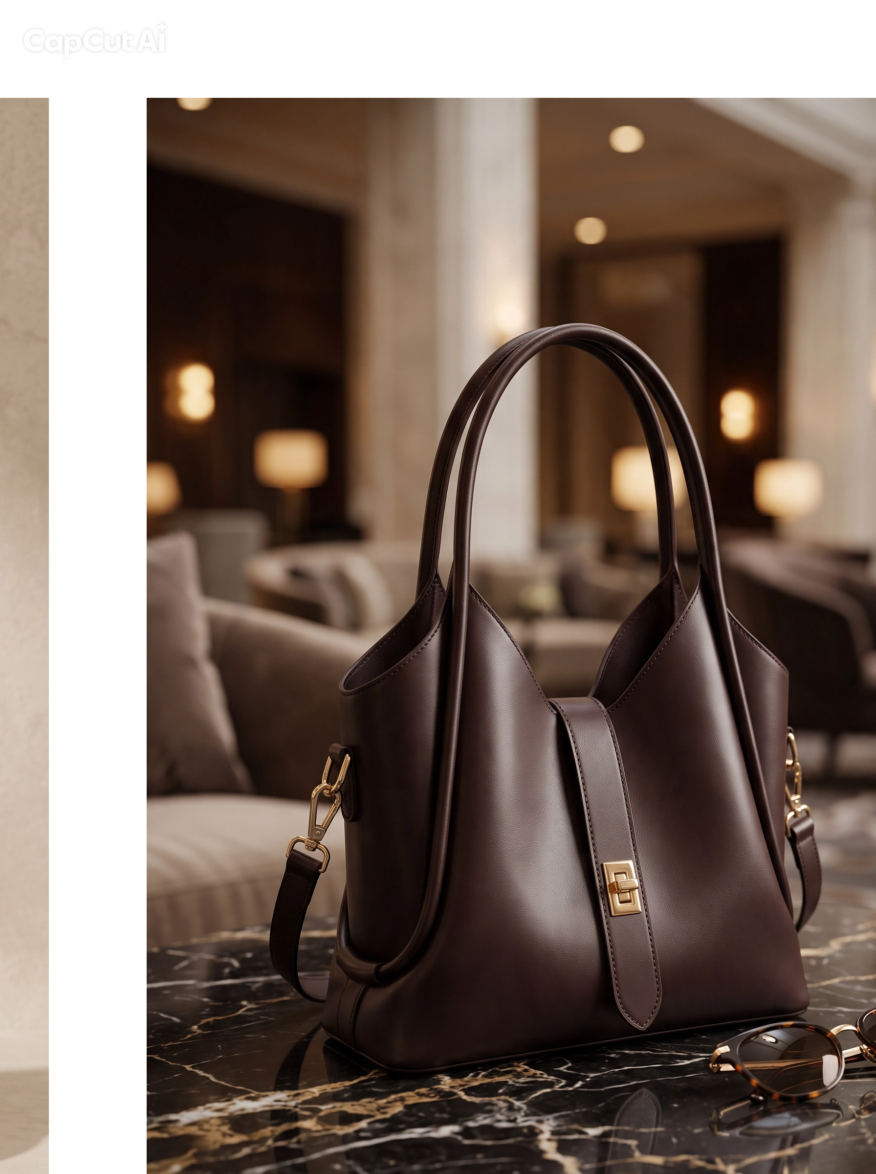 Sac à main élégant 2 en 1 avec pochette assortie