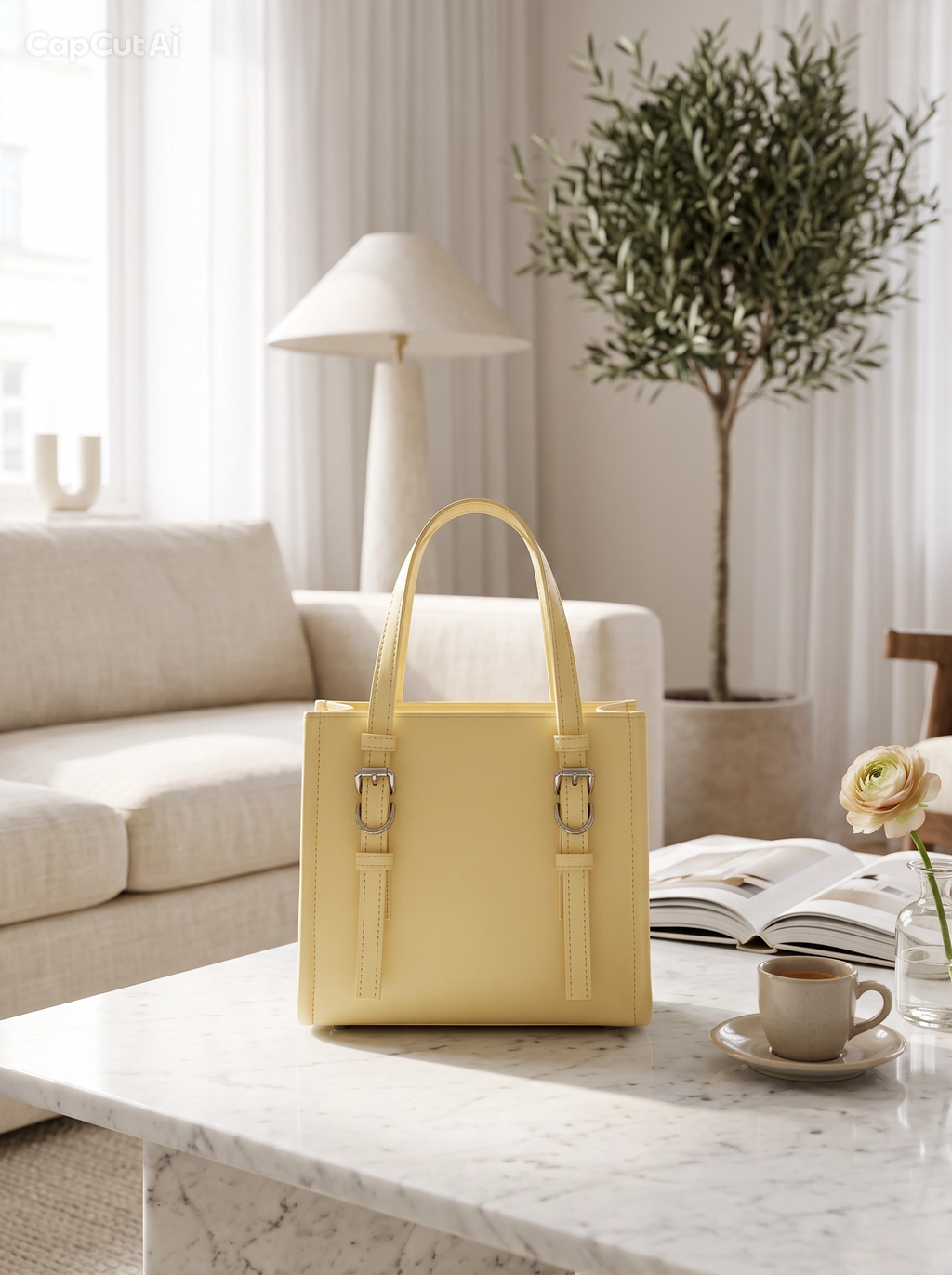 Sac à main élégant avec boucles décoratives