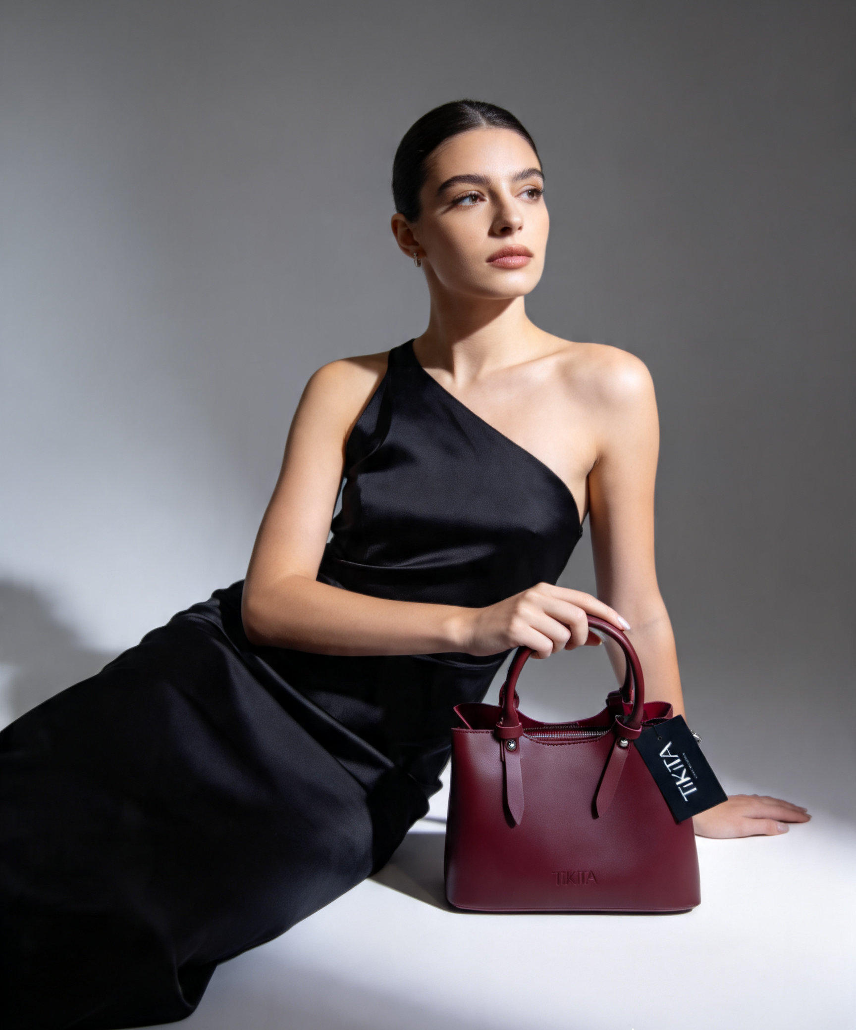 Sac à main zippé - Bordeaux