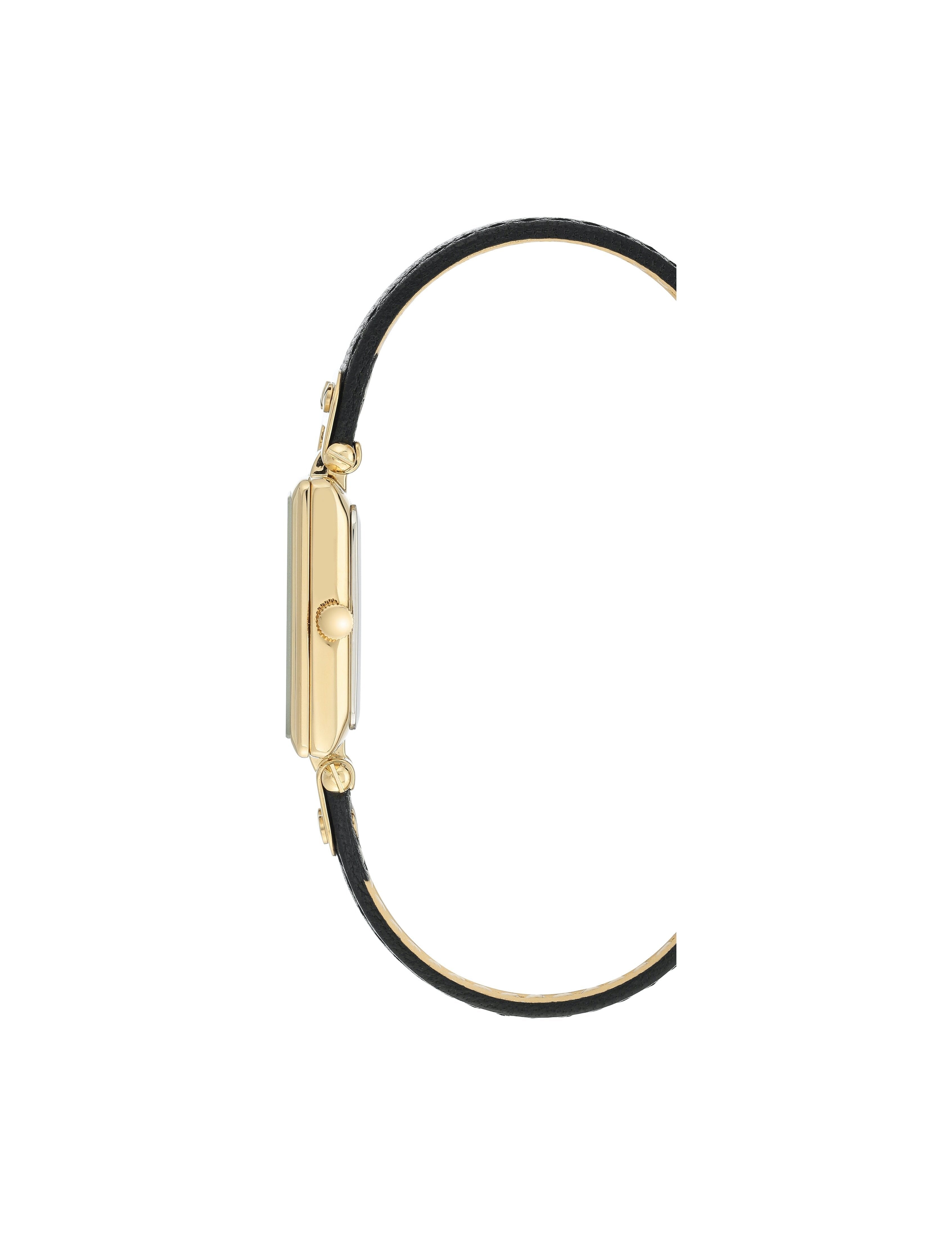 Rectangular Case Leather Strap Watch