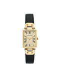 Rectangular Case Leather Strap Watch